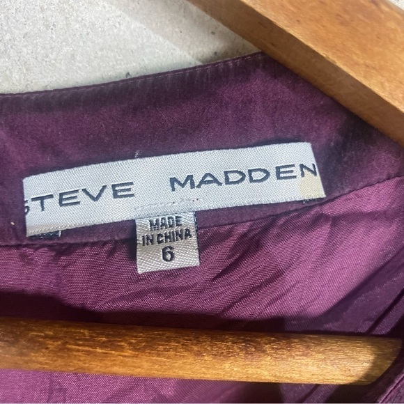 Steve Madden plum cranberry velvet geometric sleeveless shift dress small 6 - Picture 7 of 8